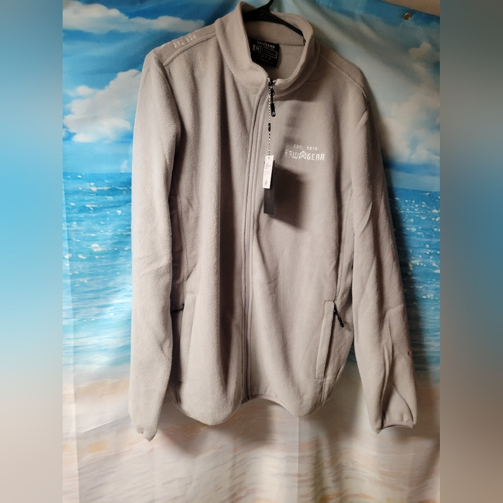 RawGear NWT Grey Mens Full Zip Fleece Jacket Size Medium